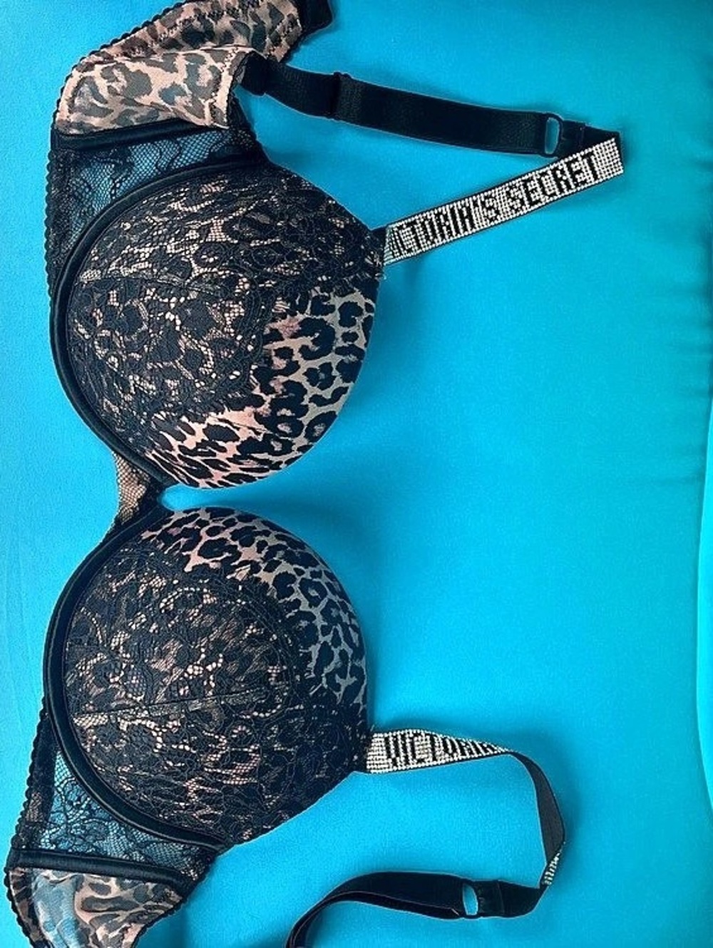 Victoria's Secret Shine Strap Push-Up Bra Black & Pink